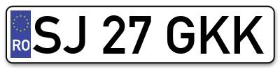 Placuta inmatriculare numar auto  SJ-27-GKK, SJ 27 GKK, SJ27GKK