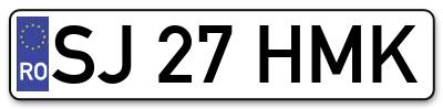 Placuta inmatriculare numar auto  SJ-27-HMK, SJ 27 HMK, SJ27HMK