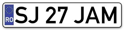 Placuta inmatriculare numar auto  SJ-27-JAM, SJ 27 JAM, SJ27JAM