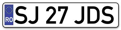 Placuta inmatriculare numar auto  SJ-27-JDS, SJ 27 JDS, SJ27JDS