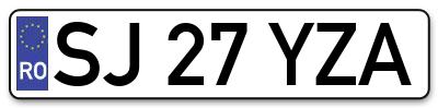 Placuta inmatriculare numar auto  SJ-27-YZA, SJ 27 YZA, SJ27YZA
