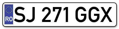 Placuta inmatriculare numar auto  SJ-271-GGX, SJ 271 GGX, SJ271GGX