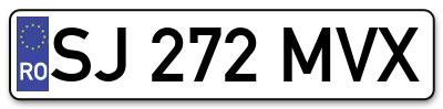 Placuta inmatriculare numar auto  SJ-272-MVX, SJ 272 MVX, SJ272MVX