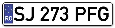 Placuta inmatriculare numar auto  SJ-273-PFG, SJ 273 PFG, SJ273PFG