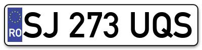 Placuta inmatriculare numar auto  SJ-273-UQS, SJ 273 UQS, SJ273UQS