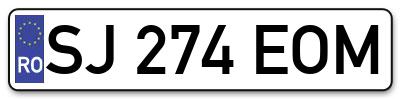 Placuta inmatriculare numar auto  SJ-274-EOM, SJ 274 EOM, SJ274EOM