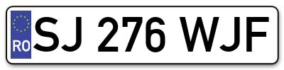 Placuta inmatriculare numar auto  SJ-276-WJF, SJ 276 WJF, SJ276WJF