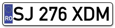 Placuta inmatriculare numar auto  SJ-276-XDM, SJ 276 XDM, SJ276XDM