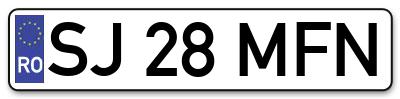 Placuta inmatriculare numar auto  SJ-28-MFN, SJ 28 MFN, SJ28MFN