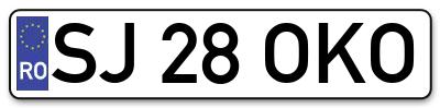 Placuta inmatriculare numar auto  SJ-28-OKO, SJ 28 OKO, SJ28OKO