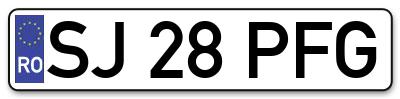 Placuta inmatriculare numar auto  SJ-28-PFG, SJ 28 PFG, SJ28PFG