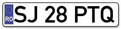 Placuta inmatriculare numar auto  SJ-28-PTQ, SJ 28 PTQ, SJ28PTQ