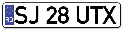 Placuta inmatriculare numar auto  SJ-28-UTX, SJ 28 UTX, SJ28UTX