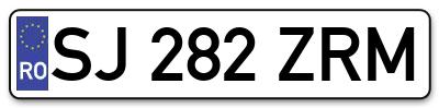 Placuta inmatriculare numar auto  SJ-282-ZRM, SJ 282 ZRM, SJ282ZRM