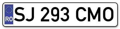 Placuta inmatriculare numar auto  SJ-293-CMO, SJ 293 CMO, SJ293CMO