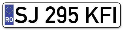 Placuta inmatriculare numar auto  SJ-295-KFI, SJ 295 KFI, SJ295KFI