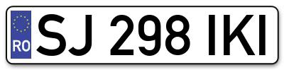 Placuta inmatriculare numar auto  SJ-298-IKI, SJ 298 IKI, SJ298IKI