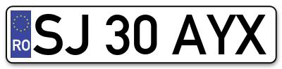 Placuta inmatriculare numar auto  SJ-30-AYX, SJ 30 AYX, SJ30AYX