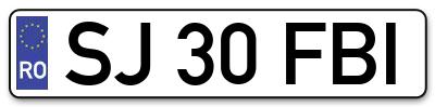 Placuta inmatriculare numar auto  SJ-30-FBI, SJ 30 FBI, SJ30FBI