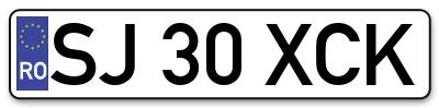 Placuta inmatriculare numar auto  SJ-30-XCK, SJ 30 XCK, SJ30XCK
