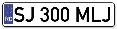 Placuta inmatriculare numar auto  SJ-300-MLJ, SJ 300 MLJ, SJ300MLJ