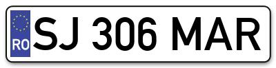 Placuta inmatriculare numar auto  SJ-306-MAR, SJ 306 MAR, SJ306MAR