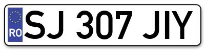 Placuta inmatriculare numar auto  SJ-307-JIY, SJ 307 JIY, SJ307JIY