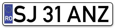 Placuta inmatriculare numar auto  SJ-31-ANZ, SJ 31 ANZ, SJ31ANZ