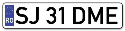 Placuta inmatriculare numar auto  SJ-31-DME, SJ 31 DME, SJ31DME