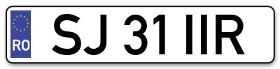 Placuta inmatriculare numar auto  SJ-31-IIR, SJ 31 IIR, SJ31IIR