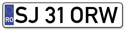 Placuta inmatriculare numar auto  SJ-31-ORW, SJ 31 ORW, SJ31ORW