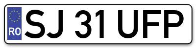 Placuta inmatriculare numar auto  SJ-31-UFP, SJ 31 UFP, SJ31UFP