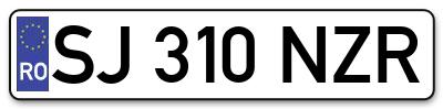 Placuta inmatriculare numar auto  SJ-310-NZR, SJ 310 NZR, SJ310NZR