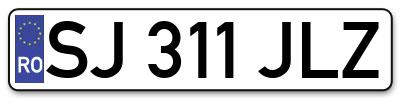 Placuta inmatriculare numar auto  SJ-311-JLZ, SJ 311 JLZ, SJ311JLZ