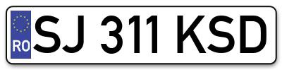 Placuta inmatriculare numar auto  SJ-311-KSD, SJ 311 KSD, SJ311KSD