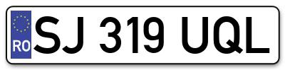Placuta inmatriculare numar auto  SJ-319-UQL, SJ 319 UQL, SJ319UQL