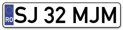 Placuta inmatriculare numar auto  SJ-32-MJM, SJ 32 MJM, SJ32MJM