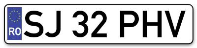 Placuta inmatriculare numar auto  SJ-32-PHV, SJ 32 PHV, SJ32PHV
