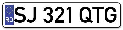 Placuta inmatriculare numar auto  SJ-321-QTG, SJ 321 QTG, SJ321QTG