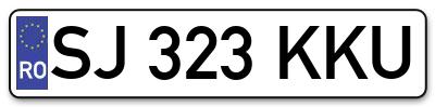Placuta inmatriculare numar auto  SJ-323-KKU, SJ 323 KKU, SJ323KKU