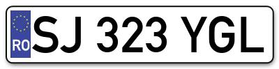 Placuta inmatriculare numar auto  SJ-323-YGL, SJ 323 YGL, SJ323YGL