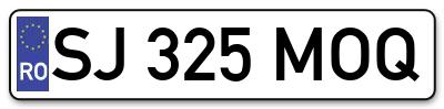 Placuta inmatriculare numar auto  SJ-325-MOQ, SJ 325 MOQ, SJ325MOQ