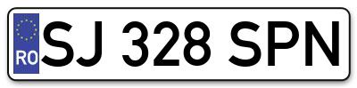 Placuta inmatriculare numar auto  SJ-328-SPN, SJ 328 SPN, SJ328SPN