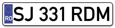 Placuta inmatriculare numar auto  SJ-331-RDM, SJ 331 RDM, SJ331RDM