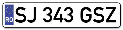 Placuta inmatriculare numar auto  SJ-343-GSZ, SJ 343 GSZ, SJ343GSZ