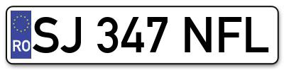Placuta inmatriculare numar auto  SJ-347-NFL, SJ 347 NFL, SJ347NFL