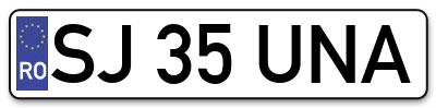 Placuta inmatriculare numar auto  SJ-35-UNA, SJ 35 UNA, SJ35UNA