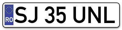 Placuta inmatriculare numar auto  SJ-35-UNL, SJ 35 UNL, SJ35UNL