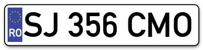 Placuta inmatriculare numar auto  SJ-356-CMO, SJ 356 CMO, SJ356CMO