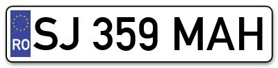 Placuta inmatriculare numar auto  SJ-359-MAH, SJ 359 MAH, SJ359MAH